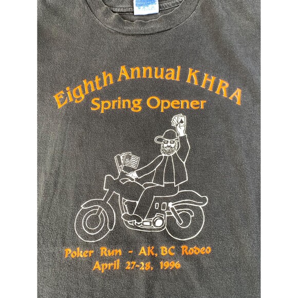 Vintage 90s Eighth Annual KHRA Spring Opener Poker Run Tshirt Size XXL - Picture 2 of 6